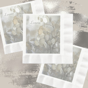 Guardanapo De Papel Dólar de Prata da Lunaria Branca