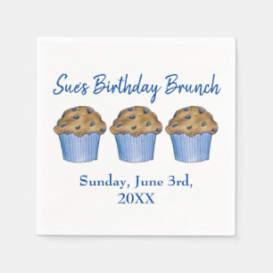 Guardanapo De Papel Domingo Breakfast BrunParty Blueberry Muffin