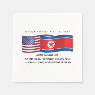Guardanapo De Papel Donald Trump Kim Jong Un Citação Histórica Do E