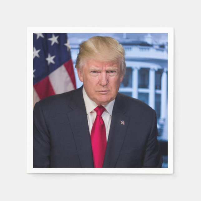 Guardanapo De Papel Donald Trump Retrato Presidencial Oficial (Frente)