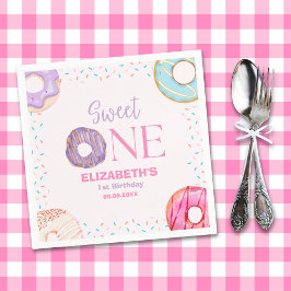 Guardanapo De Papel Donut Sweet One Birthday Party Donut Birthday