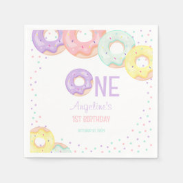 Guardanapo De Papel Donuts Coloridos com Confeitos para Primeiro Anive