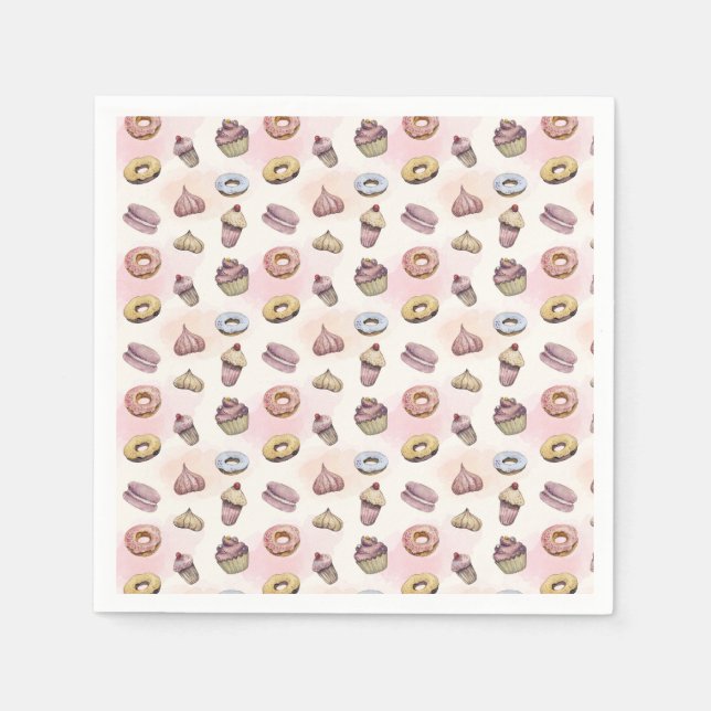 Guardanapo De Papel Donuts Cupcakes Presente Fofo para Aniversário de  (Frente)