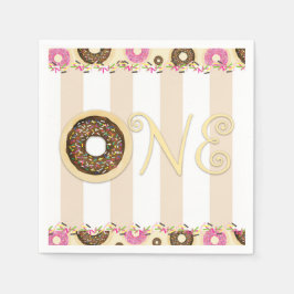 Guardanapo De Papel Donuts Recheados de Creme Marrom com Confeitos de