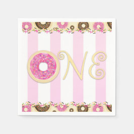 Guardanapo De Papel Donuts Rosa Marrom com Confeitos Festa de Aniversá
