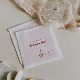 Guardanapo De Papel Doodle Caprichoso | Jantar de Ação de Graças