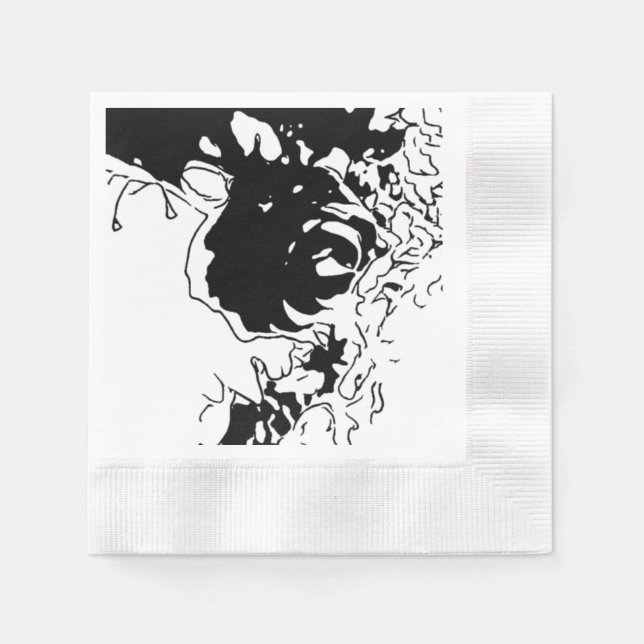 Guardanapo De Papel Doodle de Flor (Frente)