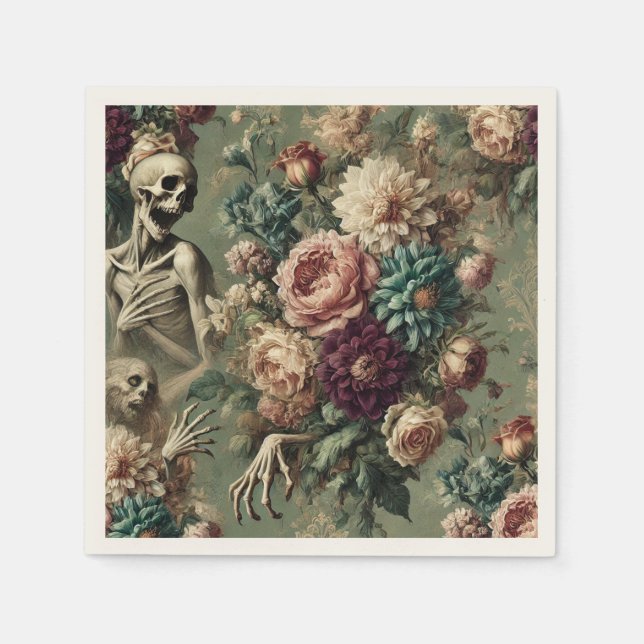 Guardanapo De Papel Dor pós-morte – Design Floral Gótico (Frente)