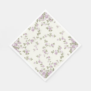 Guardanapo de papel dos rosas delicados da lavanda