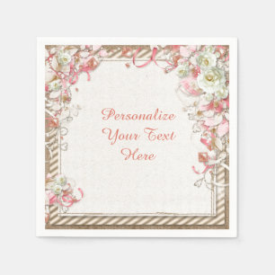 Guardanapo De Papel Dossel de Flores Jardim Floral Elegante e Romântic