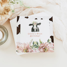 Guardanapo De Papel DOTTIE Santa Vaca primeiro aniversario Floral