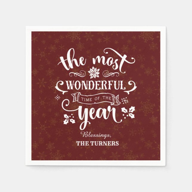 Guardanapo De Papel Dourada a época mais maravilhosa do Monograma do A (Frente)