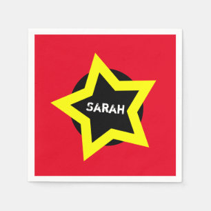 Guardanapo De Papel Dourada Estrela e Moda Superior - Sarah (nome pers