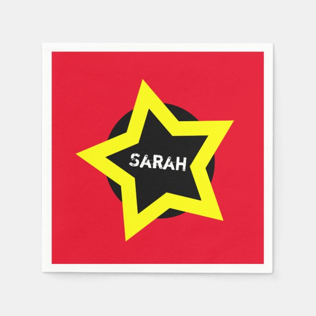 Guardanapo De Papel Dourada Estrela e Moda Superior - Sarah (personali (Frente)