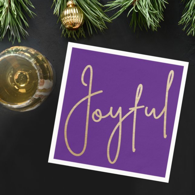 Guardanapo De Papel DOURADA Faux Foil JOYFUL em Roxo (Criador carregado)