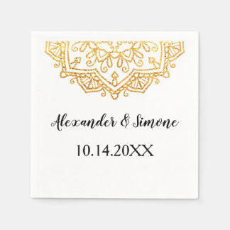 Guardanapo De Papel Dourada Festa de casamento de Mandala Napkin