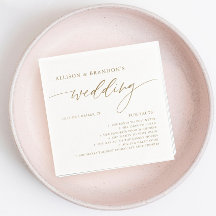 Dourada rustica Elegante Fatos Divertidos De Casam