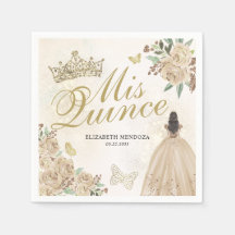 Dourada Sparkle Floral Princesa Quinceañera Aniver