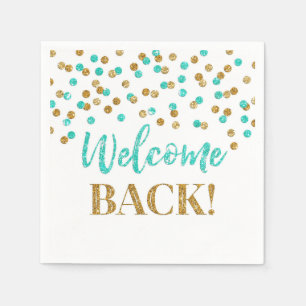 Guardanapo De Papel Dourada Turquoise Confetti Boas-vindas