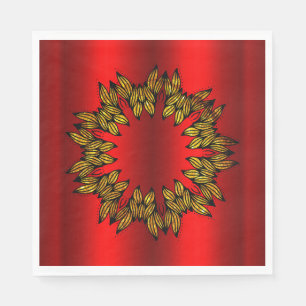 Guardanapo De Papel Dourada Wreath no Natal Vermelho
