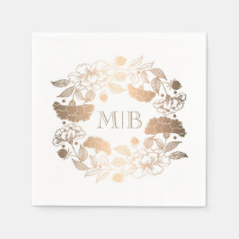 Guardanapo De Papel Dourado Casamento de Jardim de Terra Floral