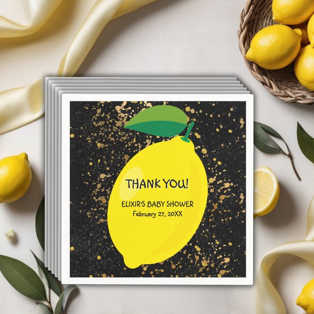 Guardanapo De Papel Dourado Chá de fraldas de Lâmpadas  de Lêmon (Criador carregado)