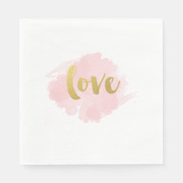 Guardanapo De Papel Dourado e Blush Love Napkins