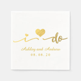Guardanapo De Papel Dourado e branco eu faço | Papel de Casamento Napk