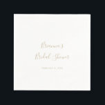 Guardanapo De Papel Dourado e simples Chá de panela Minimalista Napkin<br><div class="desc">Estes guardanapos de chá de panela minimalistas são perfeitos para um chá de casamento moderno. O design simples e elegante apresenta a tipografia clássica e de rico em ouro.</div>