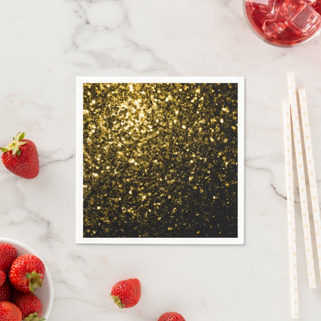 Guardanapo De Papel Dourado escuro amarelo brilho falso faisca (Insitu)