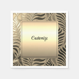Guardanapo De Papel Dourado Folha Motif Personalizado