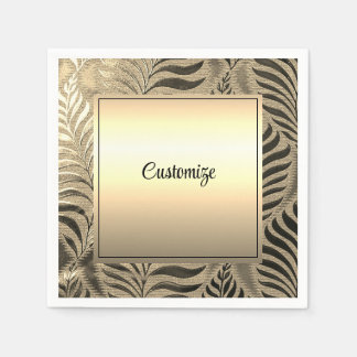 Guardanapo De Papel Dourado Folha Motif Personalizado