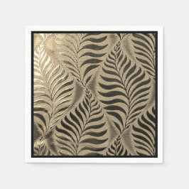 Guardanapo De Papel Dourado Leaf Motif