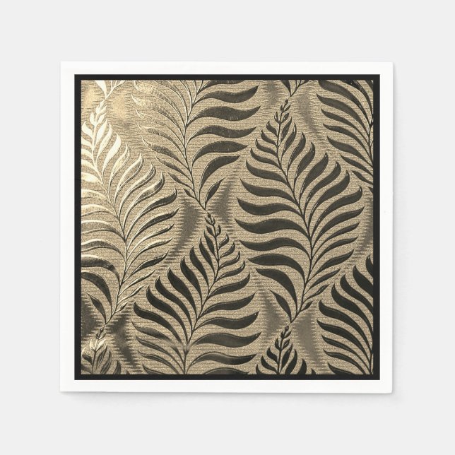 Guardanapo De Papel Dourado Leaf Motif (Frente)