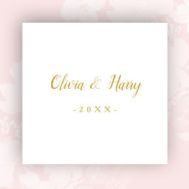 Guardanapo De Papel Dourado Livro Branco Elegante Napkin