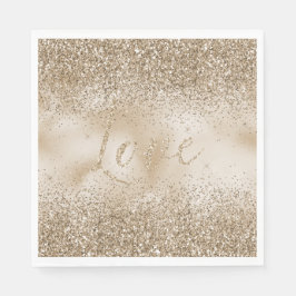 Guardanapo De Papel Dourado Luxe Glitter Love