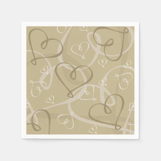 Guardanapo De Papel Dourado padrão cardíaco (Frente)