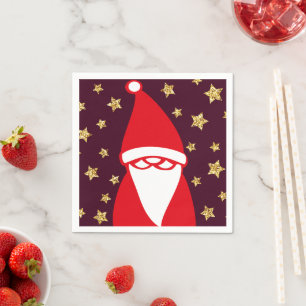 Guardanapo De Papel Dourado Papai noel brilhante Noite estelar