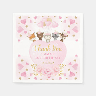 Guardanapo De Papel Dourado Pink Woodland Swetheart Dias de os namorad