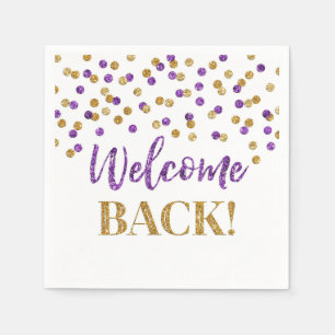 Guardanapo De Papel Dourado Purple Confetti Bem-Vindo Napkins
