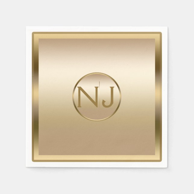 Guardanapo De Papel Dourado Shine Ouro Brilhante Moderno Partido do Gl (Frente)