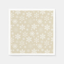 Dourado Snowflakes Paper Napkin