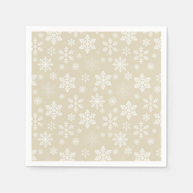 Guardanapo De Papel Dourado Snowflakes Paper Napkin (Frente)