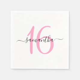 Guardanapo De Papel Doze Anos Rosa Personalizados