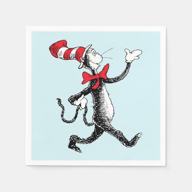 Guardanapo De Papel Dr. Seuss | Gato na Marcha do Chapéu (Frente)