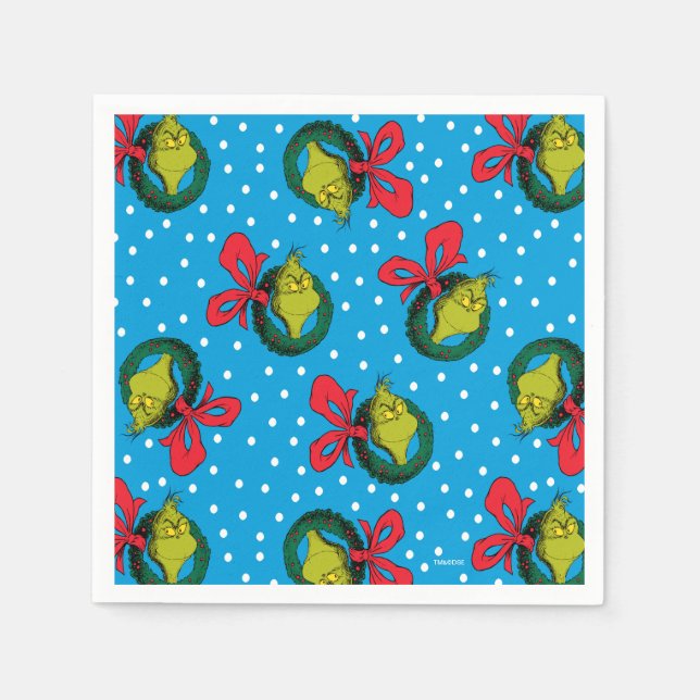 Guardanapo De Papel Dr. Seuss | Grpolegadas | Padrão De Fera De Natal (Frente)