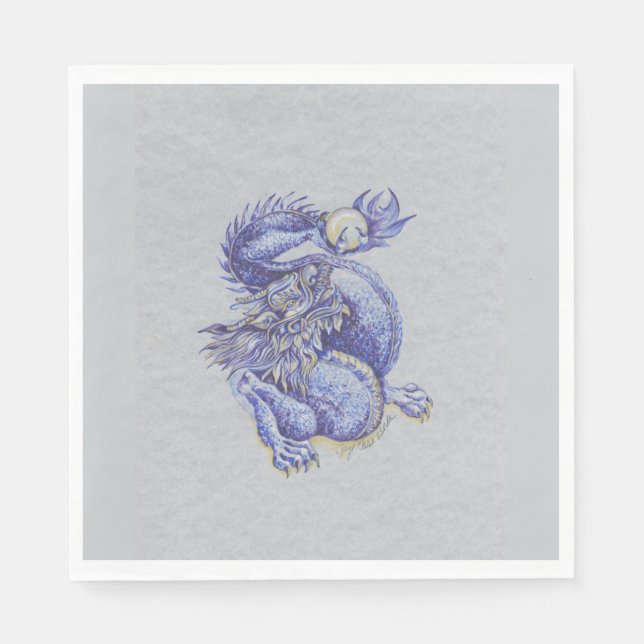 Guardanapo De Papel Dragão Azul (Frente)