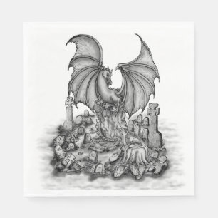 Guardanapo De Papel Dragão com Zombie