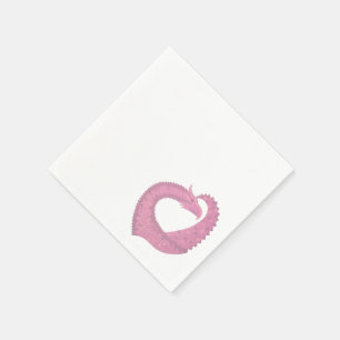 Guardanapo De Papel Dragão cor-de-rosa em branco