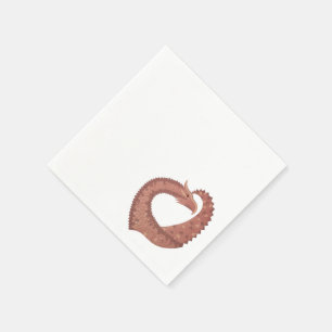 Guardanapo De Papel Dragão-coração castanho em branco